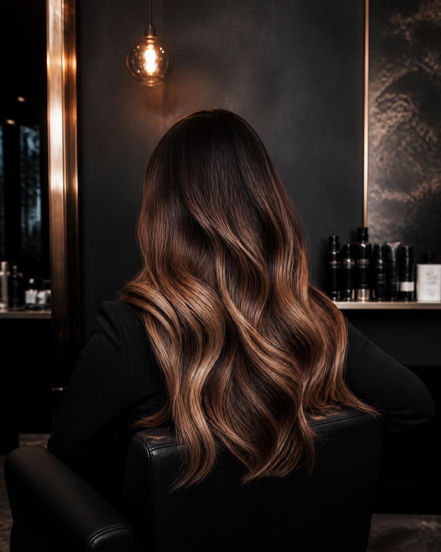 Glossy balayage colour work at The Color Atelier in Marbella